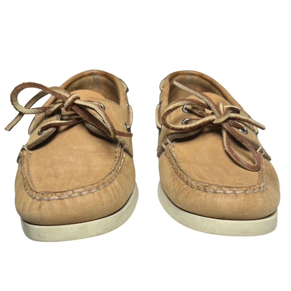 Sperry Top-Sider Authentic Original 2-Eye Boat‎ Shoes Tan Leather 7.5M Preppy